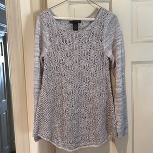 Preswick & Moore cotton sweater, Flare at the bottom, lace pattern, excellent, M